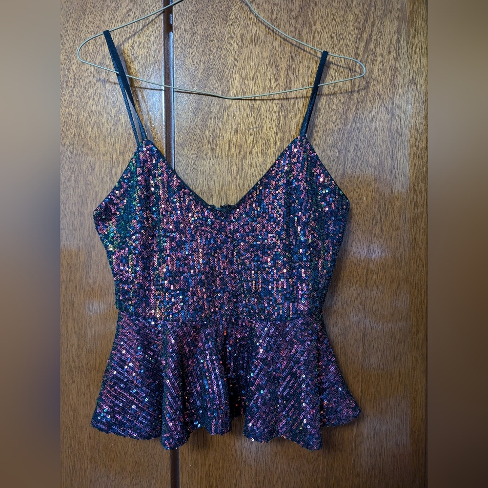 Revamped Sequin Peplum Top